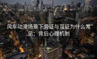 风车动漫场景下旁证与互证为什么常见：背后心理机制
