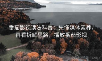 番茄影视读法科普：先懂媒体素养，再看拆解思路，播放番茄影视