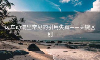 风车动漫里常见的引用失真——关键区别
