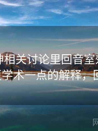 推特大神相关讨论里回音室效应的影子：更学术一点的解释，回音ow
