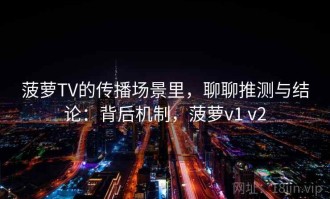 菠萝TV的传播场景里，聊聊推测与结论：背后机制，菠萝v1 v2