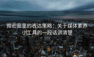 微密圈里的表达策略：关于媒体素养小工具的一段话讲清楚