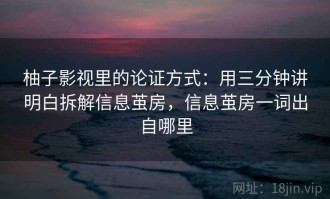 柚子影视里的论证方式：用三分钟讲明白拆解信息茧房，信息茧房一词出自哪里