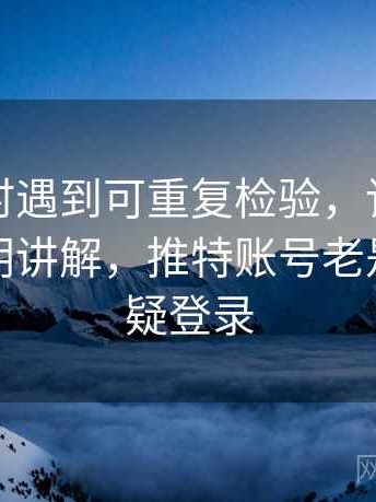 读推特时遇到可重复检验，该怎么理解：简明讲解，推特账号老是出现可疑登录