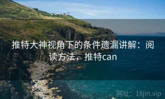 推特大神视角下的条件遗漏讲解：阅读方法，推特can