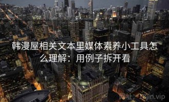 韩漫屋相关文本里媒体素养小工具怎么理解：用例子拆开看