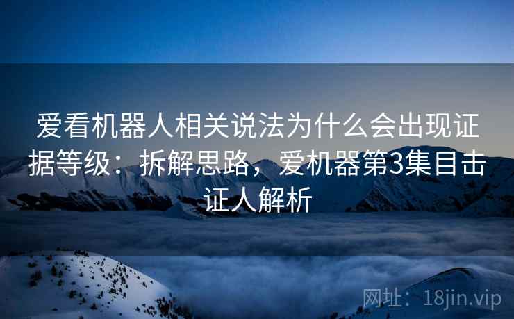 爱看机器人相关说法为什么会出现证据等级：拆解思路，爱机器第3集目击证人解析