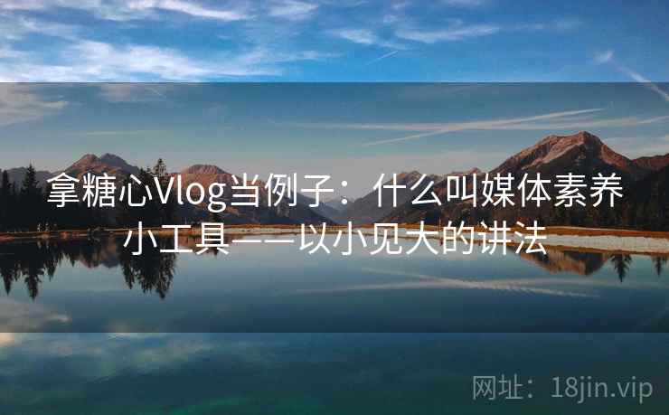 拿糖心Vlog当例子:什么叫媒体素养小工具——以小见大的讲法 拿糖心Vlog当例子:什么叫媒体素养小工具——以小见大的讲法