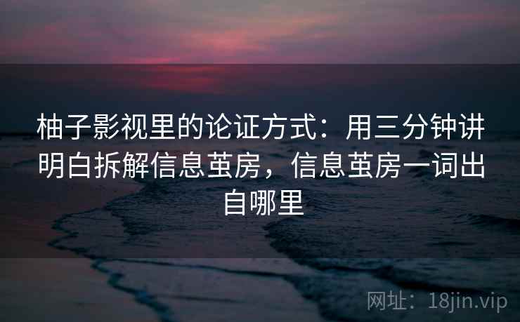 柚子影视里的论证方式:用三分钟讲明白拆解信息茧房,信息茧房一词出自哪里 柚子影视里的论证方式:用三分钟讲明白拆解信息茧房,信息茧房一词出自哪里