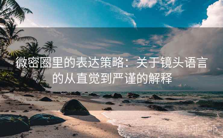 微密圈里的表达策略:关于镜头语言的从直觉到严谨的解释 微密圈里的表达策略:关于镜头语言的从直觉到严谨的解释