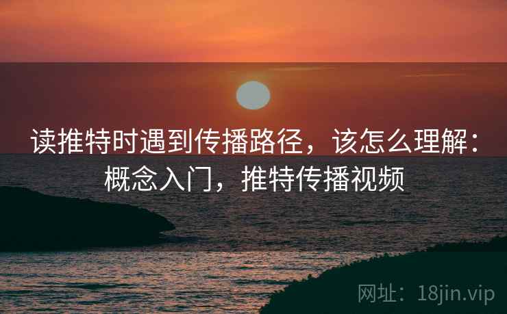 读推特时遇到传播路径，该怎么理解：概念入门，推特传播视频